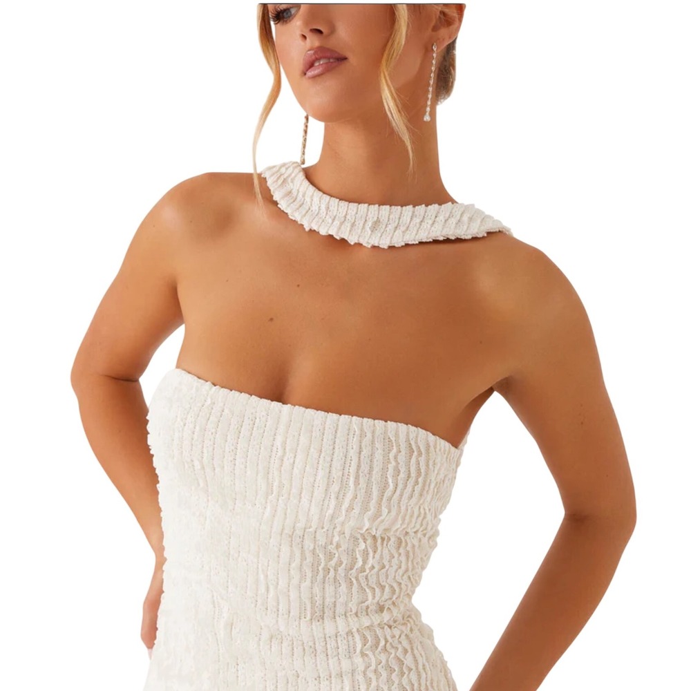 Peppermayo Sadie Maxi Dress Ivory 10 Strapless Open Back‎ New With Tags